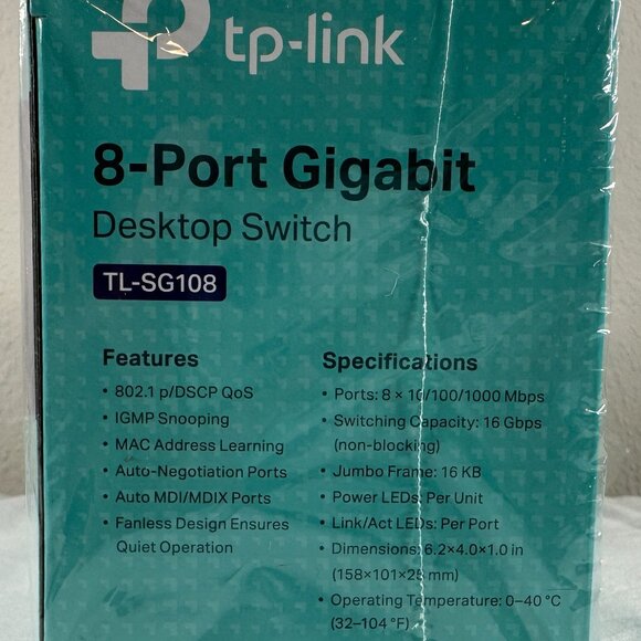 TP-Link TL-SG108 8-Port Gigabit Plug & Play Desktop Switch 10/100/1000Mbp Switch - Picture 2 of 16